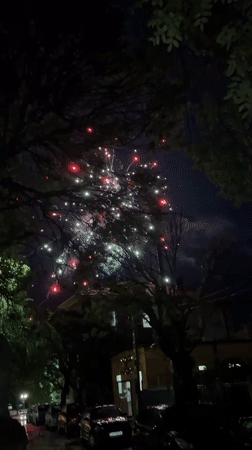 Fireworks light up night sky in Sevlievo, Bulgaria