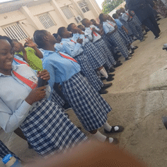 Students gather for morning assembly in Bauchi, Nigeria