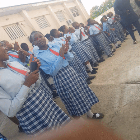 Students gather for morning assembly in Bauchi, Nigeria