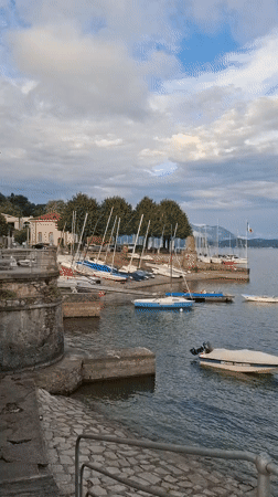 Lake Maggiore shoreline and historic villa, Villa Lesa