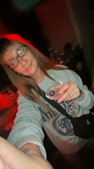 Late night out at a red-lit bar in Izhevsk
