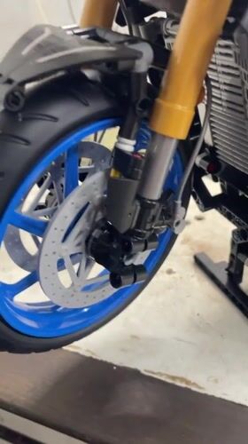 LEGO Yamaha motorcycle model displayed in Vietnam