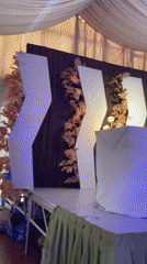 DJ set and decorated reception hall, Barakin Lerawi