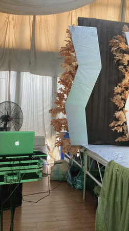 DJ set and decorated reception hall, Barakin Lerawi