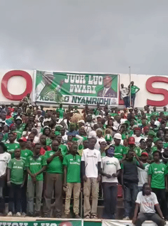 Large crowd fills Nairobi stadium in green team colors