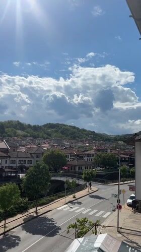 Young person documents afternoon in Bulgarian mountain town Zlatograd