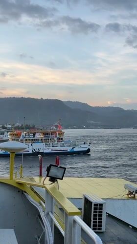 Ferry operations documented at Ketapang harbor during dawn hours