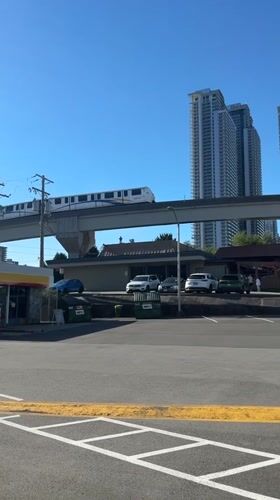 SkyTrain corridor exploration in Burnaby with local landmarks