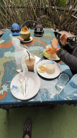 Sunday dining and cycling adventure in Chong Pli's limestone landscape