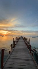 Sunset hour on Ko Samui's beachfront pier