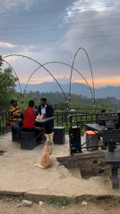 Dawn views and cafe terrace life in Sri Lanka's highland Ettampitiya