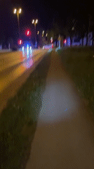 Police car with flashing lights spotted at Munich intersection