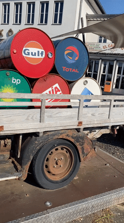 Vintage truck, city traffic documented in Cologne street scenes
