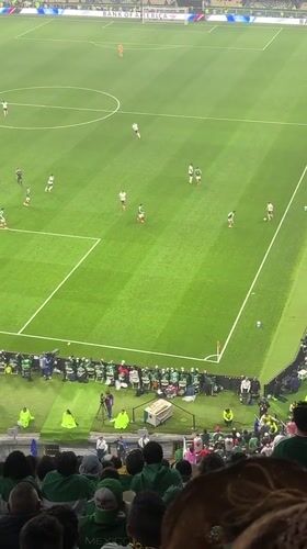Nighttime soccer match draws packed crowd in Mexico City