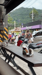 Early morning street life near a Ko Samui food spot