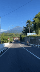 Road to red bridge documented in Magelang, Indonesia