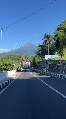 Road to red bridge documented in Magelang, Indonesia