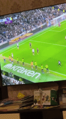 Yerevan resident watches Tottenham-Leeds soccer match on television