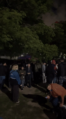 Nighttime outdoor gathering draws crowds in Buenos Aires
