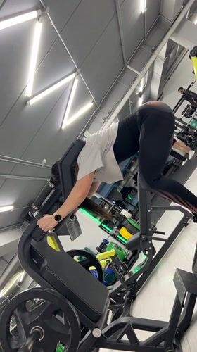 Woman exercises at gym in Cheboksary, Russia