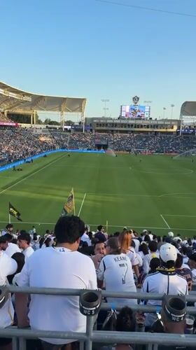 Packed stadium, sunset kickoff at Dignity Health Sports Park
