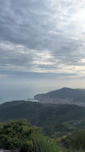 Adriatic coastline views captured under cloudy skies in Montenegro