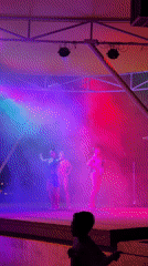 Outdoor stage show with acrobatics and dancers, Kranevo nightlife