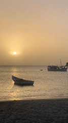 Sunset captured over Juan Griego coastline, Venezuela