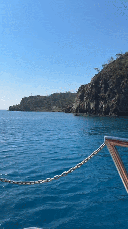 Boat cruise documented along Kumluca coastline in clear conditions