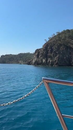 Boat cruise documented along Kumluca coastline in clear conditions