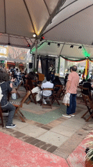 Accordion set under a tent in Gramado, Brazil