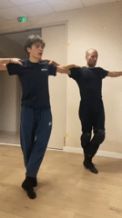 Dance rehearsal session captured at Paris studio Tuesday evening