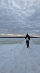 Woman documents early morning winter exploration in Chaikovsky, Russia