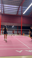 Badminton training session documented at Ko Samui indoor facility
