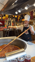 Chef works at spice shop in Liangjiang, China