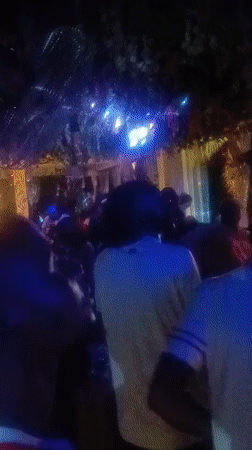 Nighttime gathering with colored lights observed in Akwanga, Nigeria