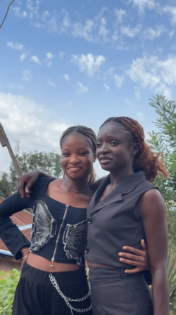 Friends hanging out and posing together in Jos, Nigeria