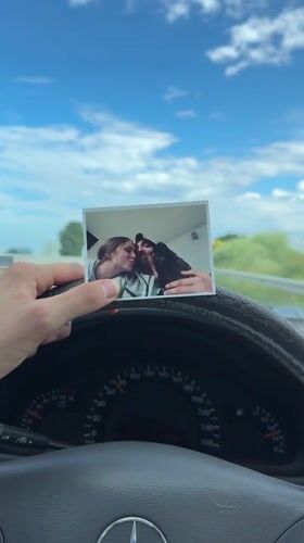 Driver holds couple's photo in Mercedes on Burgas highway