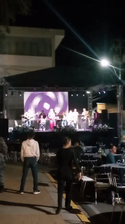 Nighttime festival with live music draws crowds in Venezuelan town