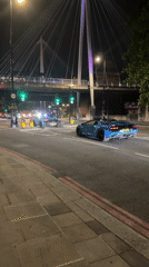Luxury supercars spotted cruising central London near Thames Friday night