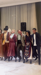 Traditional Armenian folk dancers perform in Areni hall