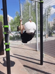 Woman's morning exercise routine captured in Tyumen playground