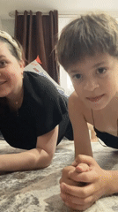 Family morning routine captured in Noviy, Russia household