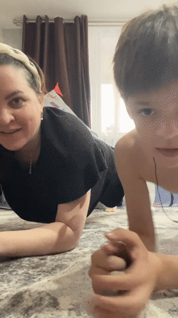 Family morning routine captured in Noviy, Russia household