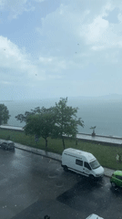 Ordinary moments captured during rainy afternoon in Pomorie, Bulgaria