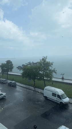 Ordinary moments captured during rainy afternoon in Pomorie, Bulgaria