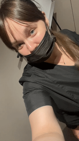 Woman documents morning work routine with vegetables in Votkinsk