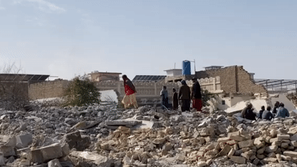 Building collapse aftermath documented in Kandahar, Afghanistan