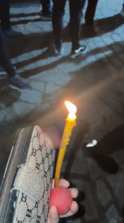 Candlelight gathering at St. Michael Church in Ruse, Bulgaria