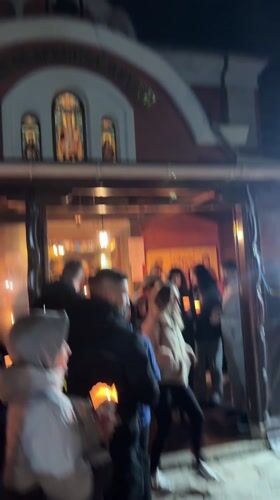 Candlelight gathering at St. Michael Church in Ruse, Bulgaria
